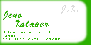 jeno kalaper business card